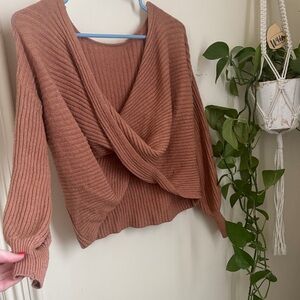 Elegant Off-the-Shoulder Tan Sweater